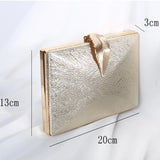 Women Leaf Lock Metal Evening Purse Messenger Crossbody Clutch Bags