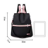 Women's Oxford Cloth School Bag Anti-theft Travel Handbags Knapsacks