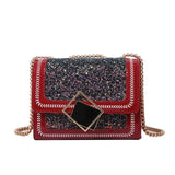Women's All-match PU Patent Leather Sequins One-shoulder Bag