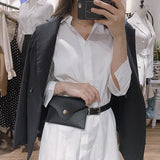 Women's Leather Waist Bag Mini Mobile Phone Bag PU Belt