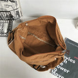 Youth Student Schoolbag Canvas Shoulder Bag Solid Casual