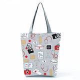 Nurse Pattern Shoulder Bags Medical Box Print Handbags for Women