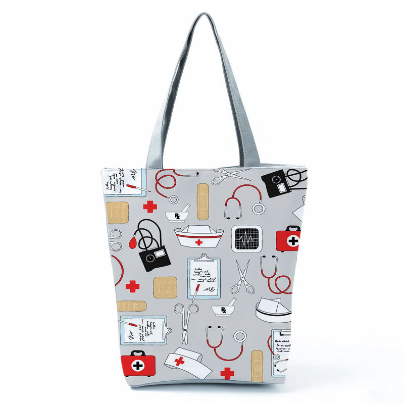Nurse Pattern Shoulder Bags Medical Box Print Handbags for Women