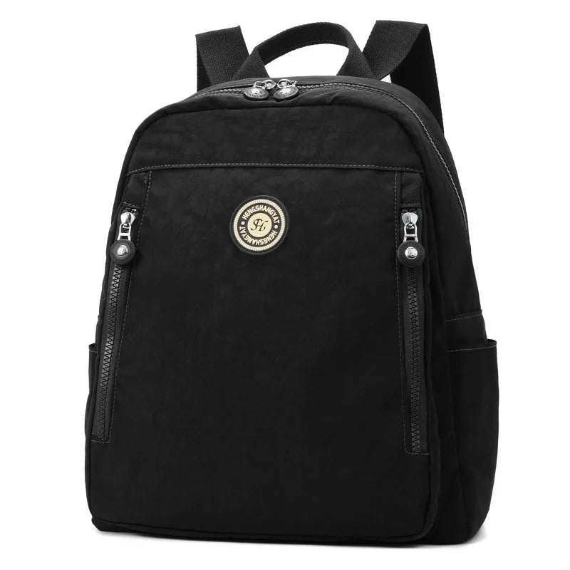 Retro Nylon Backpack Women School Shoulder Bags