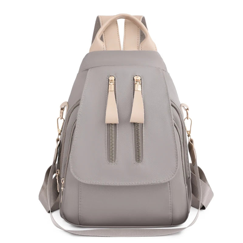 Nylon Backpack Shoulder Bag Large Capacity Solid Women's Backpack