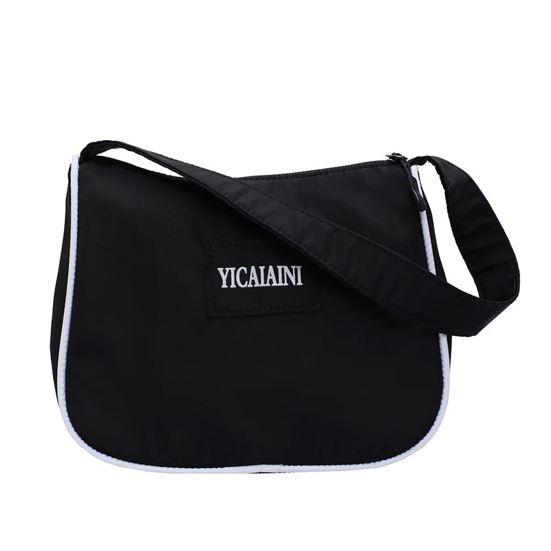 Nylon Letters Pattern Shoulder Shopping Bags Durable Large Capcity Totes