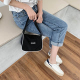 Nylon Letters Pattern Shoulder Shopping Bags Durable Large Capcity Totes