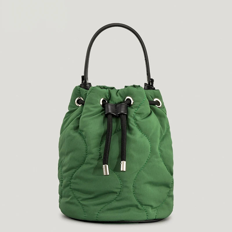 Nylon Padded Bucket Bag Quilted Women Handbags Down Cotton Crossbody Bags
