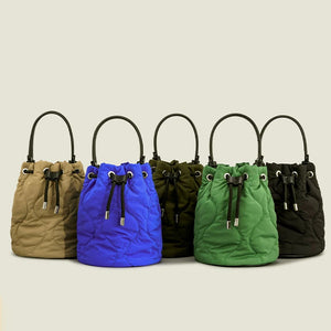 Nylon Padded Bucket Bag Quilted Women Handbags Down Cotton Crossbody Bags