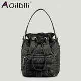 Quilted Nylon Winter Tote Bag Women Handbag