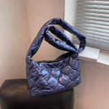 Nylon Padded Crossbody Bag for Women - Camo Quilted Shoulder Bag
