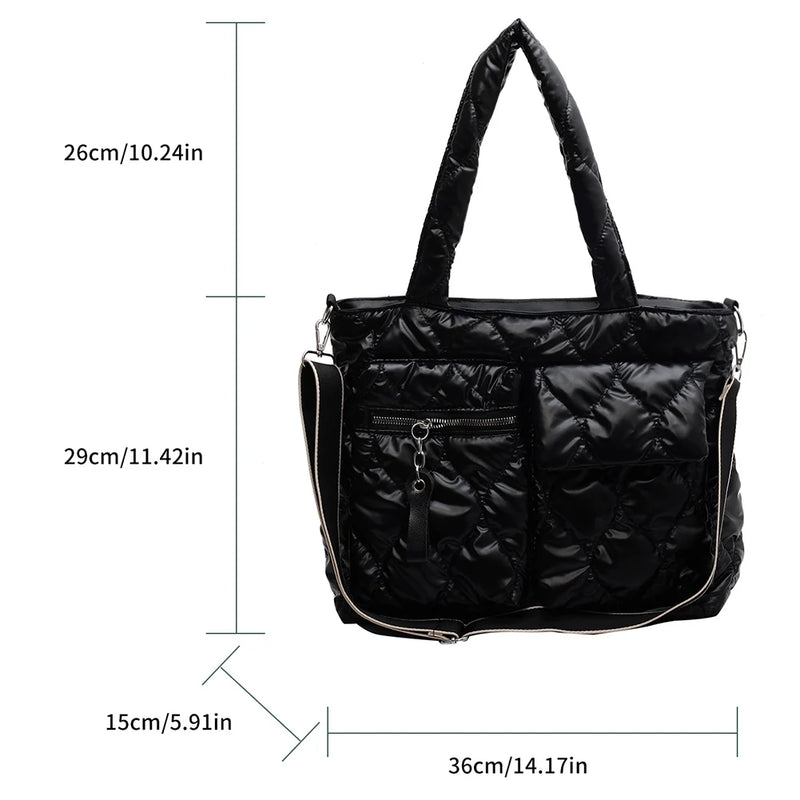 Nylon Padded Handbags Female Large Capacity Top-Handle Bags