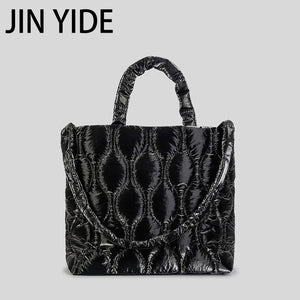 Nylon Quilted Large Tote Bag Padded Women Handbags Winter Shoulder Bags