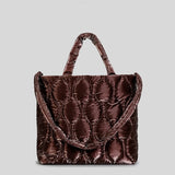 Nylon Quilted Large Tote Bag Padded Women Handbags Winter Shoulder Bags