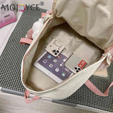 Nylon Shoulder Backpack Casual Daypack Large Capacity College Rucksack