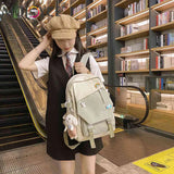 Nylon Shoulder Backpack Casual Daypack Large Capacity College Rucksack