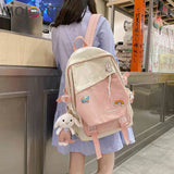 Nylon Shoulder Backpack Casual Daypack Large Capacity College Rucksack