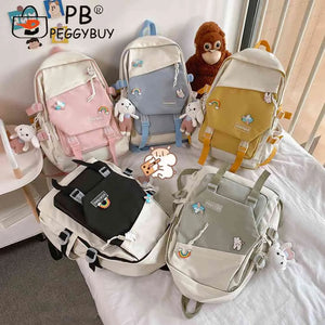 Nylon Shoulder Backpack for School Book Pack Large Capacity