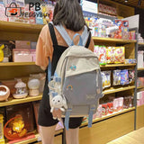 Nylon Shoulder Backpack for School Book Pack Large Capacity