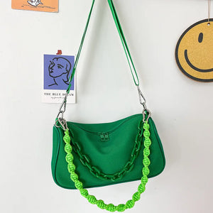 Nylon Chain Crossbody Shoulder Bag Women Casual Candy Messenger Bag