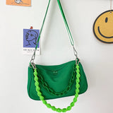 Nylon Chain Crossbody Shoulder Bag Women Casual Candy Messenger Bag