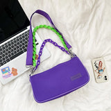 Nylon Chain Crossbody Shoulder Bag Women Casual Candy Messenger Bag