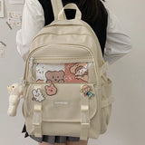 Nylon Waterproof Backpack for Girls Large Capacity Schoolbag