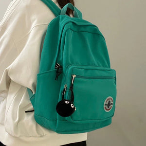 Nylon Women Backpack Solid Student Schoolbag Harajuku Large Capacity