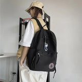 Nylon Women Backpack Solid Student Schoolbag Harajuku Large Capacity