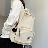 Nylon Women Backpack Solid Student Schoolbag Harajuku Large Capacity