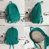 Nylon Women Backpack Solid Student Schoolbag Harajuku Large Capacity