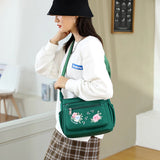 Embroidered Nylon Crossbody Bag for Women