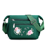 Embroidered Nylon Crossbody Bag for Women