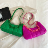 Nylon Padded Quilted Bag for Women Soft Fluffy Crossbody Handbag