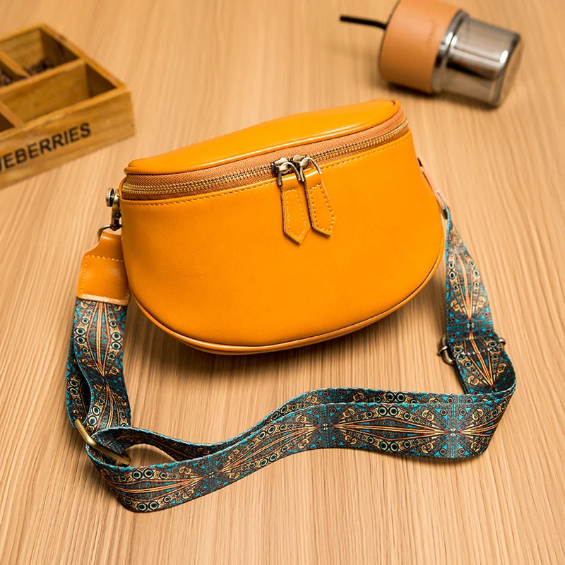 Vintage Oil Wax Leather Shoulder Bag