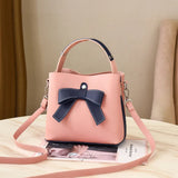 One-shoulder Bucket Bag Female Autumn Portable Bow Hit Messenger Bag