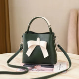 One-shoulder Bucket Bag Female Autumn Portable Bow Hit Messenger Bag