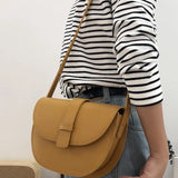 One-shoulder Semi-circle Retro Messenger Bag for Women