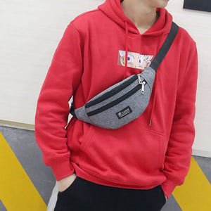 Solid Crossbody Zipper Waist Bag Fanny Pack