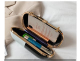 Women Oval Pill Party Clutch Evening Bag Chain Shoulder Crossbody Small Purse
