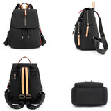 Casual Shoulder Backpack for Women Travel Student Solid Color