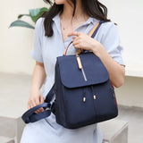 Casual Shoulder Backpack for Women Travel Student Solid Color