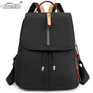 Casual Shoulder Backpack for Women Travel Student Solid Color