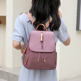 Casual Shoulder Backpack for Women Travel Student Solid Color