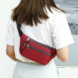 Oxford Cloth Waist Bag Zipper Chest Bag for Women