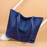 Oxford PU Leather Splicing Shoulder Shopping Bag Large Capacity