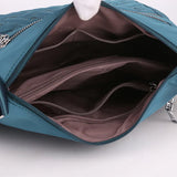 Embroidered Oxford Shoulder Bag Crossbody Messenger Multi-pocket Purse Handbag