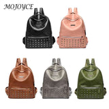 Rivet PU Backpack for Women Students - School Rucksack