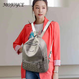 Rivet PU Backpack for Women Students - School Rucksack