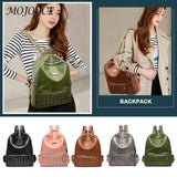 Rivet PU Backpack for Women Students - School Rucksack